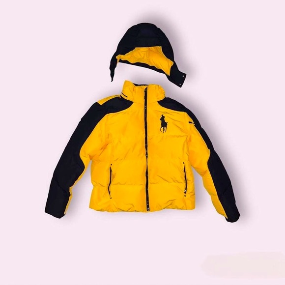 Polo Ralph Lauren Big Pony Puffer Jacket, Yellow and Black - Picture 3 of 10